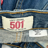 501 Levis Jeans - 32W 31L Blue Cotton