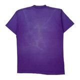 Fruit Of The Loom Single Stitch T-Shirt - Large Purple Cotton