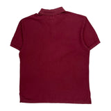 Tommy Hilfiger Polo Shirt - Large Burgundy Cotton