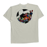 Single Stitch Soccer Peace Frogs Graphic T-Shirt - Large White Cotton