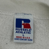 Made In USA Russell Athletic College Sweatshirt - Large White Cotton