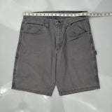 Wrangler Double Knee Carpenter Shorts - 34W 11L Grey Cotton