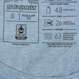 Patagonia Long Sleeve T-Shirt - Small Blue Cotton Blend