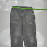 Carhartt Double Knee Carpenter Trousers - 31W 30L Grey Cotton