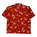 Brugi Floral Hawaiian Shirt - Large White Cotton