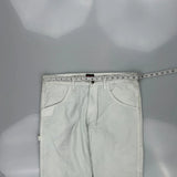 Wrangler Double Knee Carpenter Trousers - 32W 28L White Cotton