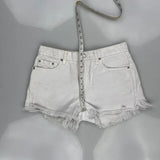 Levis Denim Shorts - 31W UK 12 White Cotton