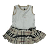 Age 3M Burberry Checked Dress - XS White Cotton