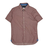 Tommy Hilfiger Slim Fit Short Sleeve Shirt - Medium Red Cotton