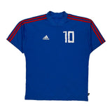 Number 10 Adidas Football Shirt - Small Blue Polyester