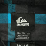 Quiksilver Checked Short Sleeve Shirt - 2XL Blue Cotton