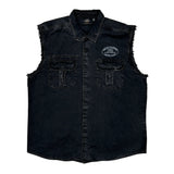 Motorcycles Harley Davidson Graphic Denim Gilet - 2XL Black Cotton