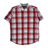 Tommy Hilfiger Checked Short Sleeve Shirt - Large Blue Cotton