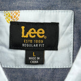Lee Short Sleeve Shirt - Large Blue Cotton