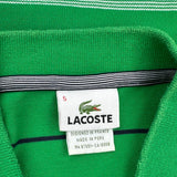 Lacoste Striped Polo Shirt - Large Green Cotton