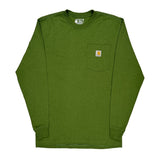 Carhartt Long Sleeve T-Shirt - Small Green Cotton