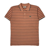 Lacoste Striped Polo Shirt - Medium Pink Cotton