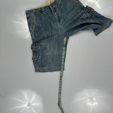 Aeropostale Cargo Shorts - 33W 11L Blue Cotton Blend