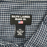 Ralph Lauren Checked Short Sleeve Shirt - XL Blue Cotton