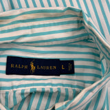 Ralph Lauren Striped Shirt - Large Blue Cotton