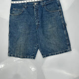 Wrangler Double Knee Denim Shorts - 36W 10L Blue Denim