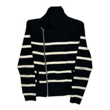 Ralph Lauren Striped Asymmetric Sweater - Medium Black & White Cotton