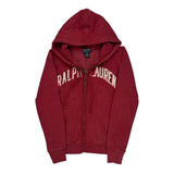 Ralph Lauren Spellout Hoodie - XS Red Cotton Blend
