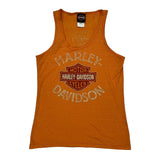 Roatan Honduras Harley Davidson Tank Top - Medium Orange Cotton