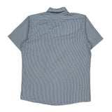 Red Kap Striped Short Sleeve Shirt - Medium Blue Polyester Blend