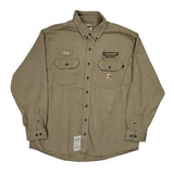 Prescott Tank Lines Carhartt Shirt - XL Khaki Cotton Blend