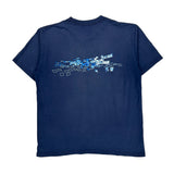 Sports Nike Graphic T-Shirt - Medium Blue Cotton