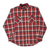 Timberland Checked Flannel Shirt - Large Red Cotton