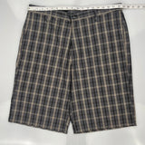 Dickies Checked Shorts - 34W 11L Grey Cotton