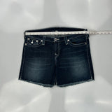 True Religion Studded Denim Shorts - 34W US 8 Dark Wash Denim