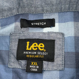 Lee Checked Short Sleeve Shirt - 2XL Blue Cotton