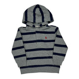 Age 3 Polo By Ralph Lauren Striped Hoodie - 2XS Gray Cotton