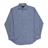 Regent Polo By Ralph Lauren Checked Shirt - Large Blue Cotton