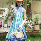 Anyyou 100% Mulberry Silk Sky Blue Scarf Women Luxury Long Shawl – Beach Wear, Swimwear Cover Up, Pashmina Foulard Fashion Accessory