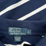 Polo By Ralph Lauren Striped Polo Shirt - Large Navy Cotton