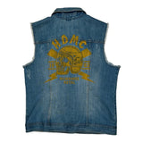 Milwaukee Metal Harley Davidson Graphic Denim Vest - Large Blue Denim