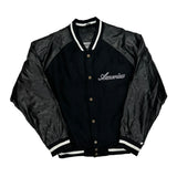 American Flag Steve & Barry Graphic Varsity Jacket - Medium Gray Leather