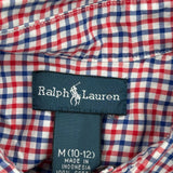 Age 10-12 Ralph Lauren Checked Shirt - Medium Blue Cotton