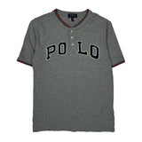 Age 12 Polo By Ralph Lauren Spellout Polo Shirt - Large Grey Cotton