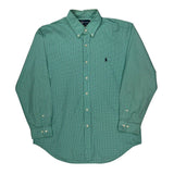 Ralph Lauren Checked Shirt - Large Green Cotton