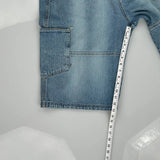 Riflessi Cargo Denim Shorts - 34W 13L Blue Cotton