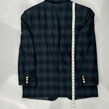 Burberry Checked Blazer - Large Green Wool