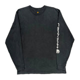 Carhartt Spellout Long Sleeve T-Shirt - Medium Black Cotton