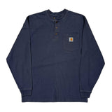 Carhartt Long Sleeve T-Shirt - Medium Blue Cotton
