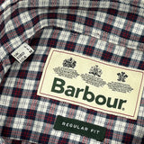 Barbour Checked Shirt - Large Burgundy Cotton