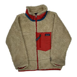 Age 5-6 Patagonia Contrast Stitch Fleece - XS Cream Polyester